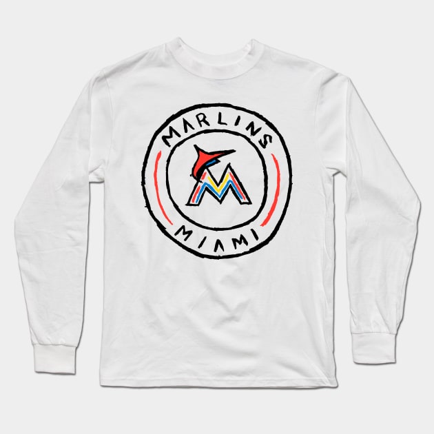 Miami Marliiiins Long Sleeve T-Shirt by Very Simple Graph